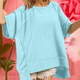 thumbnail image 4 of Tops for Women Trendy Sweater Dresses Women V Neck Tops Long Sleeve Womens T Small Items Loose Fitting Pajamas Scrub Blouses Bulk Winter Items Womens Medium Long Sleeve Shirt Summer for Sky Blue M, 4 of 8