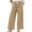 Khaki, variant on YuXingFu Womens Linen Pants Women Loose Dress Pants High Full - Pocket Casual Black S