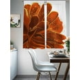 thumbnail image 5 of Sheer Curtains 72 Inches Long, Burnt Orange Light Filtering Window Curtains for Living Room, Sparkle Gold Stained Floral Flower Art Rod Pocket Voile Sheer Curtain Drapes, 52"W x 72"L, 2 Panels, 5 of 8