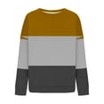 thumbnail image 3 of HOMBOM Trendy Sweatshirt for Women Lightweight Crew Neck Yellow Oversized Colorblock Long Sleeve Womens Tops, 3 of 5