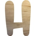 thumbnail image 1 of Wood Letter H Craft Shape, Unfinished 15'' Tall Small Kids Wooden Letter, Brownie Font, 1 of 3