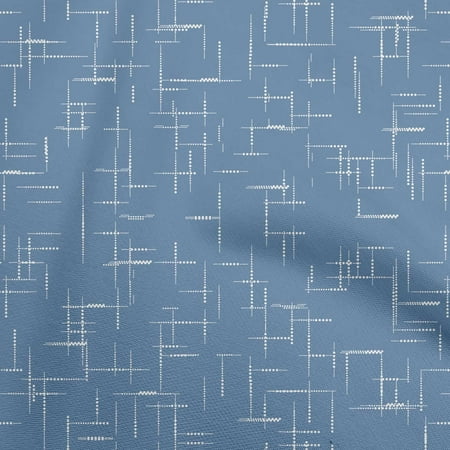 

oneOone Georgette Viscose Medium Blue Fabric Abstract Sewing Material Print Fabric By The Yard 42 Inch Wide