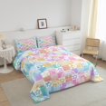 thumbnail image 3 of Erosebridal Rainbow Flower Bedding Twin Comforter Set,Geometric Plaid Down Comforter,Lightweight Reversible Bedding Sets Twin with Comforter,Cartoon Decor, 3 of 8