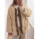 thumbnail image 5 of Abrigos de Invierno para Mujer, de Larga, con Botones, Chaquetas de Forro Suave, Ropa de Abrigo, Moda de Otoño Caqui L, 5 of 9