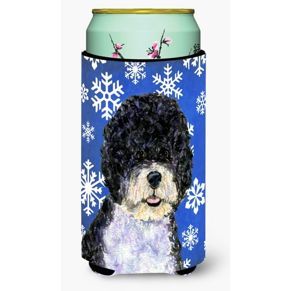 Portuguese Water Dog Winter Snowflakes Holiday Tall Boy Hugger