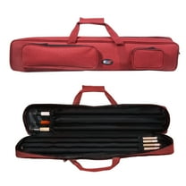 GSE Games & Sports Expert 3x4 Soft Nylon Billiard Pool Cue Case. Waterproof Billiard Pool Cue Stick Carrying Bag, Holds 3 Butts and 4 Shafts - Burgundy