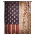 thumbnail image 2 of American Flag Vintage Sheer Curtains 72 Inches Long, Farmhouse Baseball Blue Red Light Filering Curtains, Breathable Simi Curtain Privacy Drapes for Living Room Bedroom Lightweight Window Treatment, 2 of 9