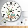 thumbnail image 2 of DesignArt Desert Botanical Bloom I Large Wall Clock, 2 of 2