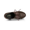 thumbnail image 4 of BLISSFUL STEP Women's Platform High Block Heel Boots Coffee 6, 4 of 7