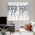 thumbnail image 4 of Blue Grey Eucalyptus Kitchen Curtains Window Panels, Watercolor Spring Weeping Botanical Insulated Window Treatment Curtain, Grommet Curtains for Bedroom/Living Room/Bathroom, 2 Piece 42"Wx54"L, 4 of 8