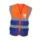thumbnail image 2 of Chaleco seguro reflectante Alta visibilidad ligera con bolsillos que trabajan en chaleco para topógrafos Ingenieros de luz del día caminando corriendo malla azul naranja, 2 of 8