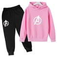 thumbnail image 3 of Sudadera y pantalón de primavera y otoño para niños, traje de 2 piezas, ropa para niño y niña, diseño estampado, sudadera con capucha, chándal informal, traje deportivo, 3 of 5