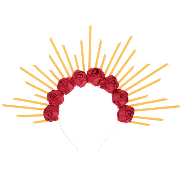 Corona de flores de rosa, diadema de diosa, diadema para mujer, tocado nupcial para boda