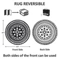 thumbnail image 6 of 6*6ft Round Outdoor Rug Circle Outside Area Rug Boho Reversible Patio Rug Plactic Straw Rug for Patios,Deck,Picnic,Beach,Trailer,Camping,Black&White, 6 of 10