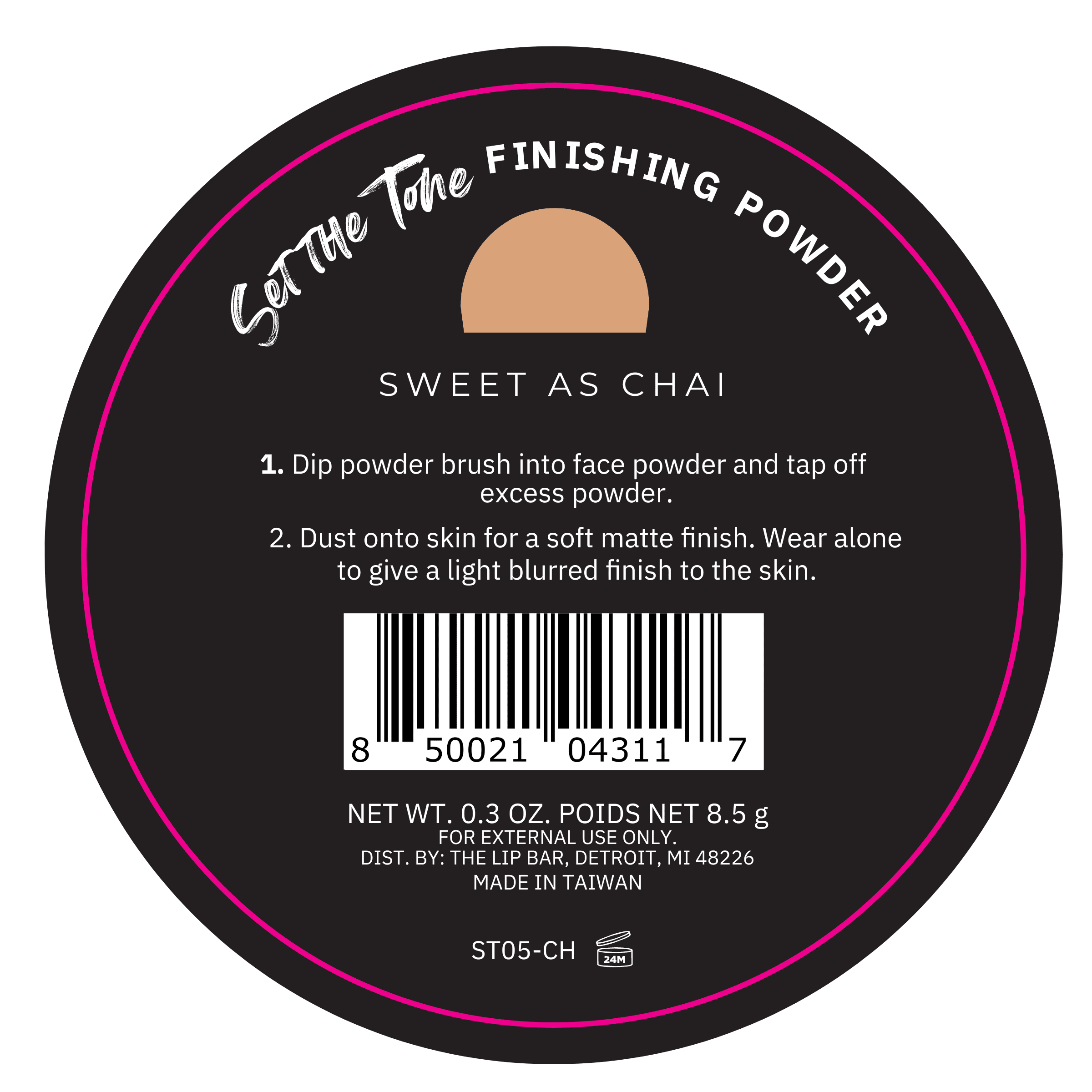 The Lip Bar Set the Tone Makeup Finishing Powder, Sweet as Chai, 10g