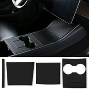 DZG Center Console Wrap Compatible with Tesla Model 3 Model Y Console Cover Cup Holder Inserts Car Accessories Interior