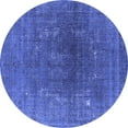 thumbnail image 1 of Ahgly Company Machine Washable Indoor Round Oriental Blue Industrial Area Rugs, 4' Round, 1 of 4