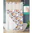 thumbnail image 2 of No Hook Shower Curtain with Snap in Liner, Plant and Floral Vintage Orange Flowers Hand Painted Style Shower Curtains for Bathroom, Washable Shower Curtain Liner Set with Mesh Top Window, 36"x72", 2 of 6