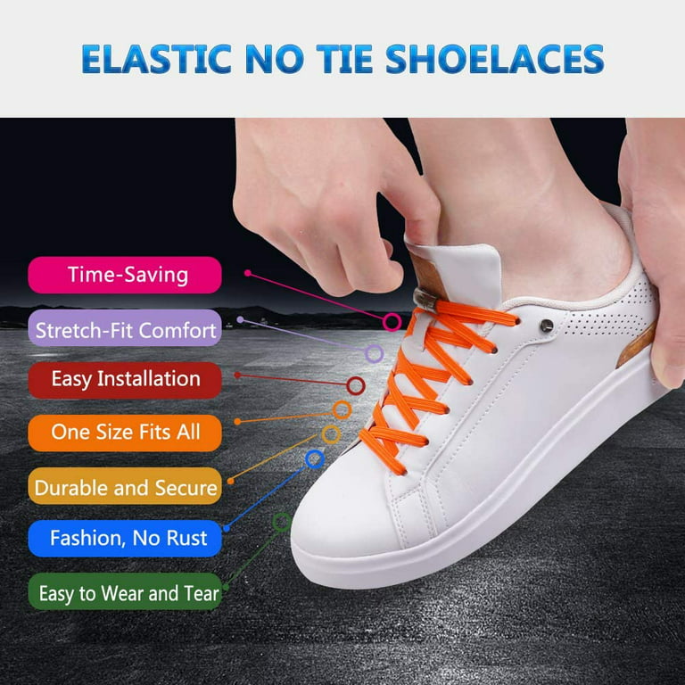 Elastic No tie Shoe laces Sneakers Shoe lace Multicolor Magnetic Lock  Shoelaces Kids Adult Quick Laces One Size Fits All Shoes