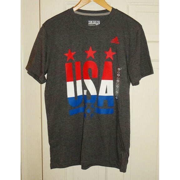 Adidas Men's USA Soccer Climalite Go To Performance T-Shirt - Dk Grey Heather