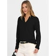 thumbnail image 5 of Women'S V Neck Long Sleeve Sweaters Dressy Casual Business Basic Knit Pullover Top Black 5XL, 5 of 9