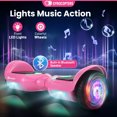 thumbnail image 4 of Gyrocopters Prime All New 2026 Hoverboard | Speed up to 15km/h | 6.5” wheels | 165 lbs weight capacity | UL2272 certified with Wireless Music Speaker offering a range up to 8 km (PINK), 4 of 9