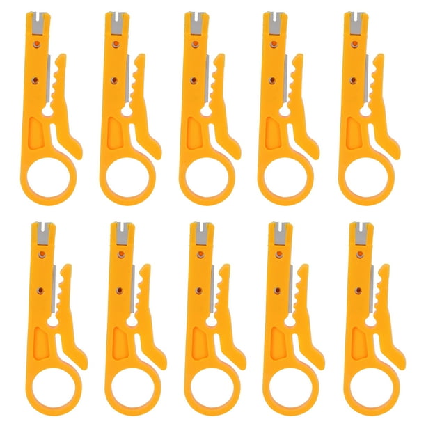 Alicates para engarzar Jadeshay Pelacables ABS + acero inoxidable Amarillo 10 piezas