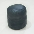 thumbnail image 2 of BBH Homes Black Round Leather Pouf Ottoman Handmade Recycled Cotton Fill BBBACPF0012, 2 of 8
