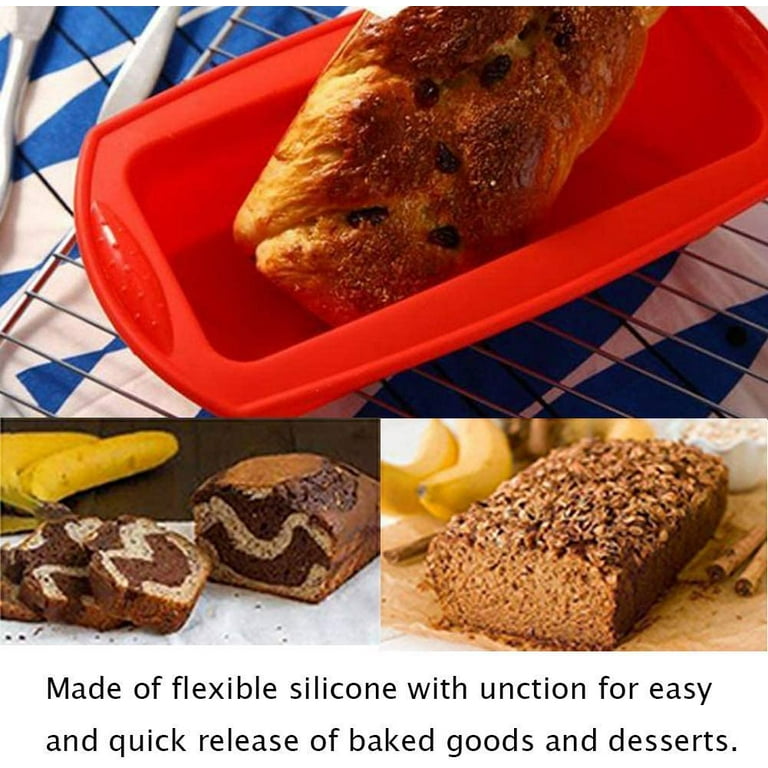 Walfos Silicone Loaf Pan - Non-Stick Silicone Bread Pan, Just PoP Out!  Perfect for Bread, Cake, Brownies, Meatloaf, BPA Free & Dishwasher Safe  (Mini
