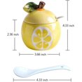 thumbnail image 2 of YISITIAN Fruit Shaped Ceramic Sugar Bowl with Lid and Spoon, Decorative Salt and Pepper Storage Jar for Kitchen Countertop, Creative Condiment Pot Set for Dining Table, Seasoning Container(Yellow), 2 of 6