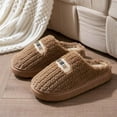 thumbnail image 2 of Xfvqtps Mens and Womens Fuzzy Slippers Fluffy Slippers Solid Color Simplicity Thickened Thick Bottom Non Slip Indoor House Warm Winter Cozy Plush Slippers Coffee, 2 of 6