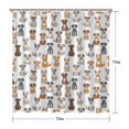 thumbnail image 5 of Mixed Breed Dogs White Pattern Modern Waterproof Shower Curtain Set with 12 Hooks, Washable Decorative Bathroom Shower Curtain, 5 of 6