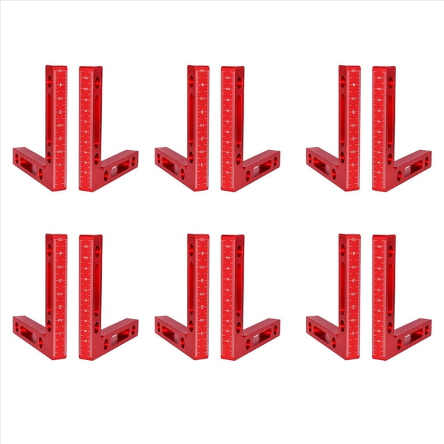 12 Piezas AleacióN de Aluminio Cuadrados de Posicionamiento de 90 Grados Abrazaderas en Ángulo Recto Herramienta de Carpintero para CarpinteríA Escuadra de SujecióN de Esquina