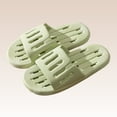 thumbnail image 6 of Xfvqtps Shower Shoes for Mens and Womens Couples Slide Strip Hollow Sole Quick Drying Lightweight Non Slip Open Toe Solid Color Indoor Beach PVC Slipper Green, 6 of 8