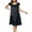 Black, variant on Satin Womens Nightgowns Pleated Ruffled Short Sleeve Boat Neck Nightdress Solid Color Relaxed Fit Casual Fashion Nightgown