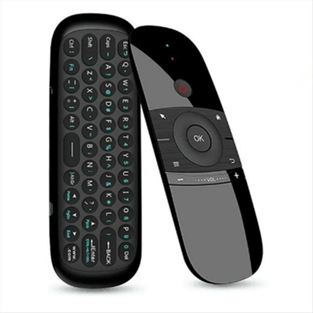 W1 Air Mouse 2.4G Wireless Keyboard Remote Control IR Remote Learning 6-Axis Motion Sense for Smart TV Android PC,1 * W1 Air Mouse Remote 1 * USB Receiver,Black