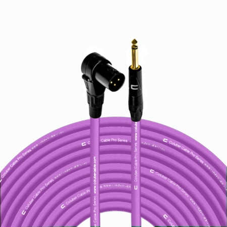 Columber Cable Right Angle XLR Male to 1/4" TS Male Pro Microphone Connector