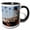 Black/White, variant on 3drose, Gulets Lining the Harbour Infront of Marmaris Castle Mugla Turkiye, 11oz Two-tone Black Mug
