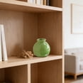 thumbnail image 5 of 1 Pc Round Mini Ceramic Vase Wide Mouth Small Vase for Dried Flowers Hydroponics Home Decor 7cm, Green, 5 of 8