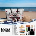 thumbnail image 5 of Naloa Christmas Snowman With Hat Large Capacity Beach Bag, Waterproof Sandproof Beach Swim Pool Bag Tote Bag for Women, 5 of 7