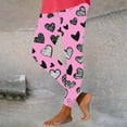thumbnail image 2 of Feancey Spring Sale 2025 Holiday Leggings for Women Valentines Day Heart Print Sport Yoga Tights Soft Cute Stretchy High Waist Leggings Tummy Control Workout Pants Pink XXL, 2 of 8