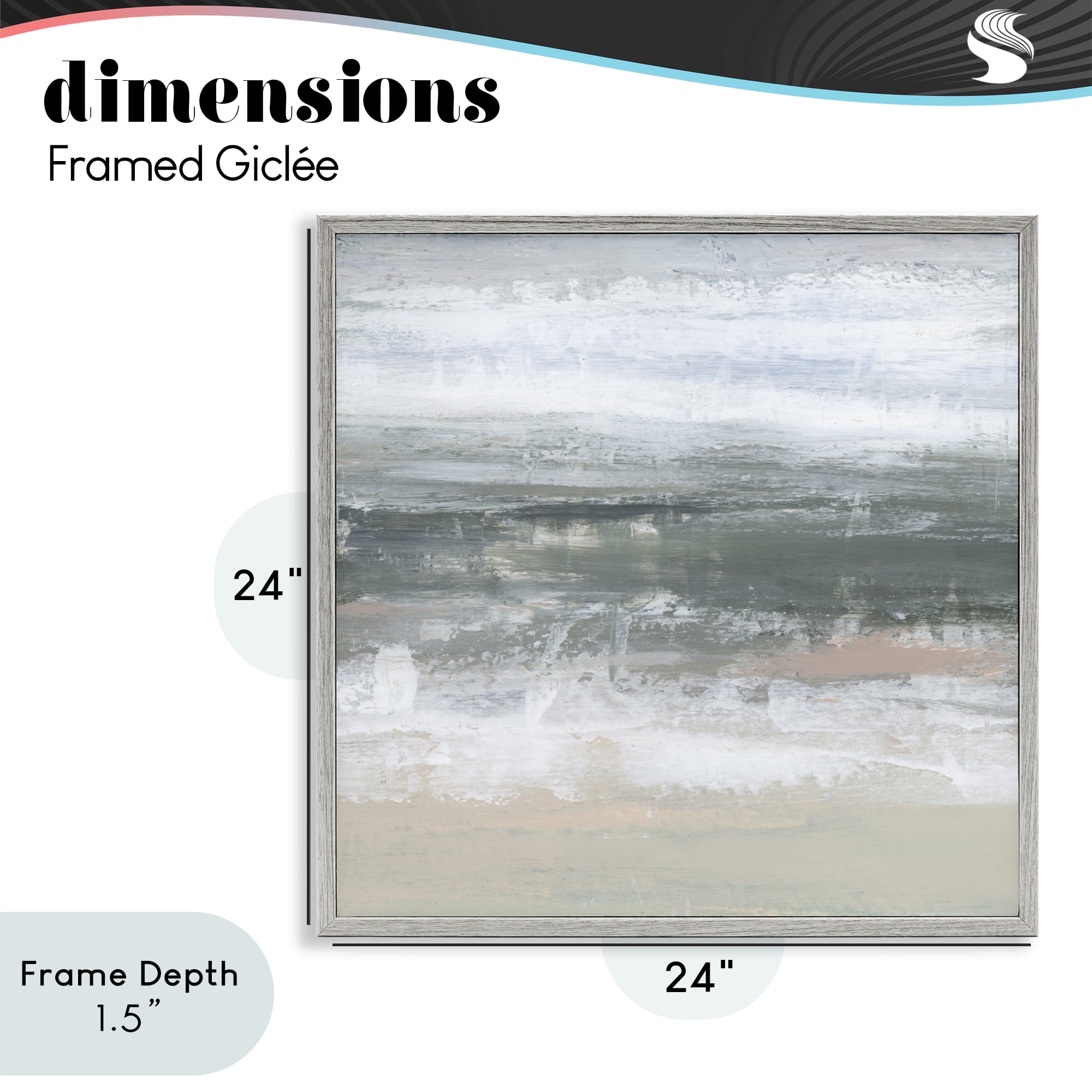 Stupell Industries Subdued Pastel Tides Gray Framed Giclee Art, design by Ethan Harper