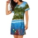 thumbnail image 2 of Disketp Island And Coral Reef para Camisón Corto de Manga Corta para Mujeres, Camisón Cómodo con Escote Redondo, Bonito y Confortable, 2 of 6