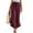 338#Wine, variant on Women Linen Pants Summer Wide Leg Pants Smocked Waist Ruffle Hem Palazzo Pant Boho Flowy Beach Pant with Pocket