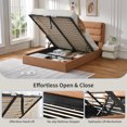 thumbnail image 6 of Queen Bed Frame with Lift Up Storage, Wood Bed Frame with Headboard and Solid Wood Slats Support, Sturdy and Noiseless, Ocher, 6 of 13