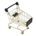 thumbnail image 1 of 1 cesta de almacenaje mini dorada con forma de carrito para el hogar y la oficina, 1 of 7