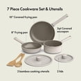 thumbnail image 3 of 7 Piece Cookware Set with EverGood Ceramic Nonstick Coating, Dishwasher Safe, Oven Safe, All Stovetops Compatible, Glass Lids with Silicone Rims, Cool Touch Handles, 3 of 7