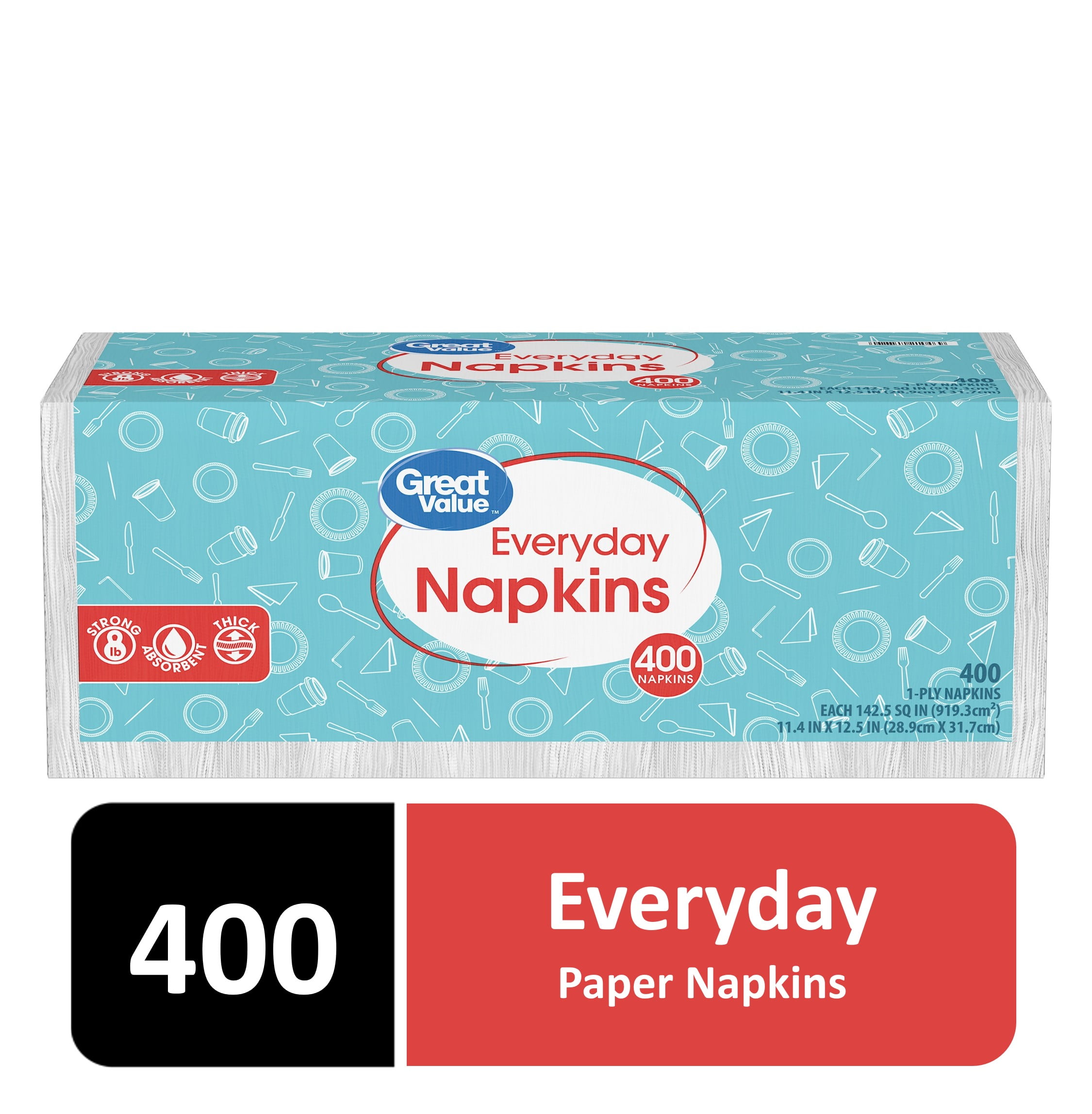 Great Value Everyday Paper Napkins, 400 Count