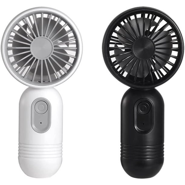 2 paquetes de mini ventiladores portátiles de mano, ventilador personal recargable por USB, ventilador de mano pequeño con pilas con 3 velocidades