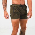 thumbnail image 2 of Men'S Gym Workout Shorts Athletic Training Shorts Fitted Weightlifting Bodybuilding Shorts With Zipper Pockets Lightweight Breathable Mid-Waist Summer Three-Quarter Shorts Green XL, 2 of 3